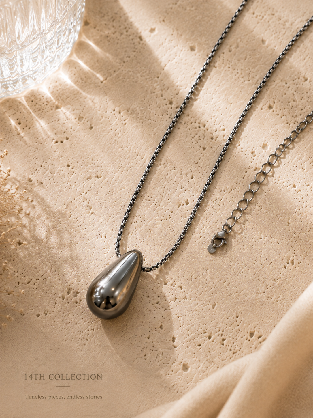 Liquid Silver Drop Necklace