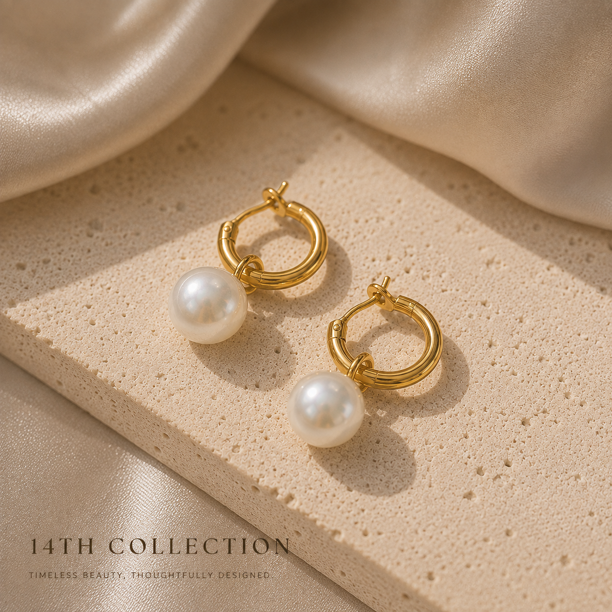 Luna Pearl Hoop Earrings