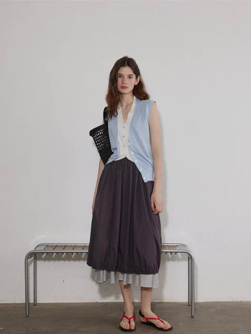 Two-Tone Layered Knit Vest