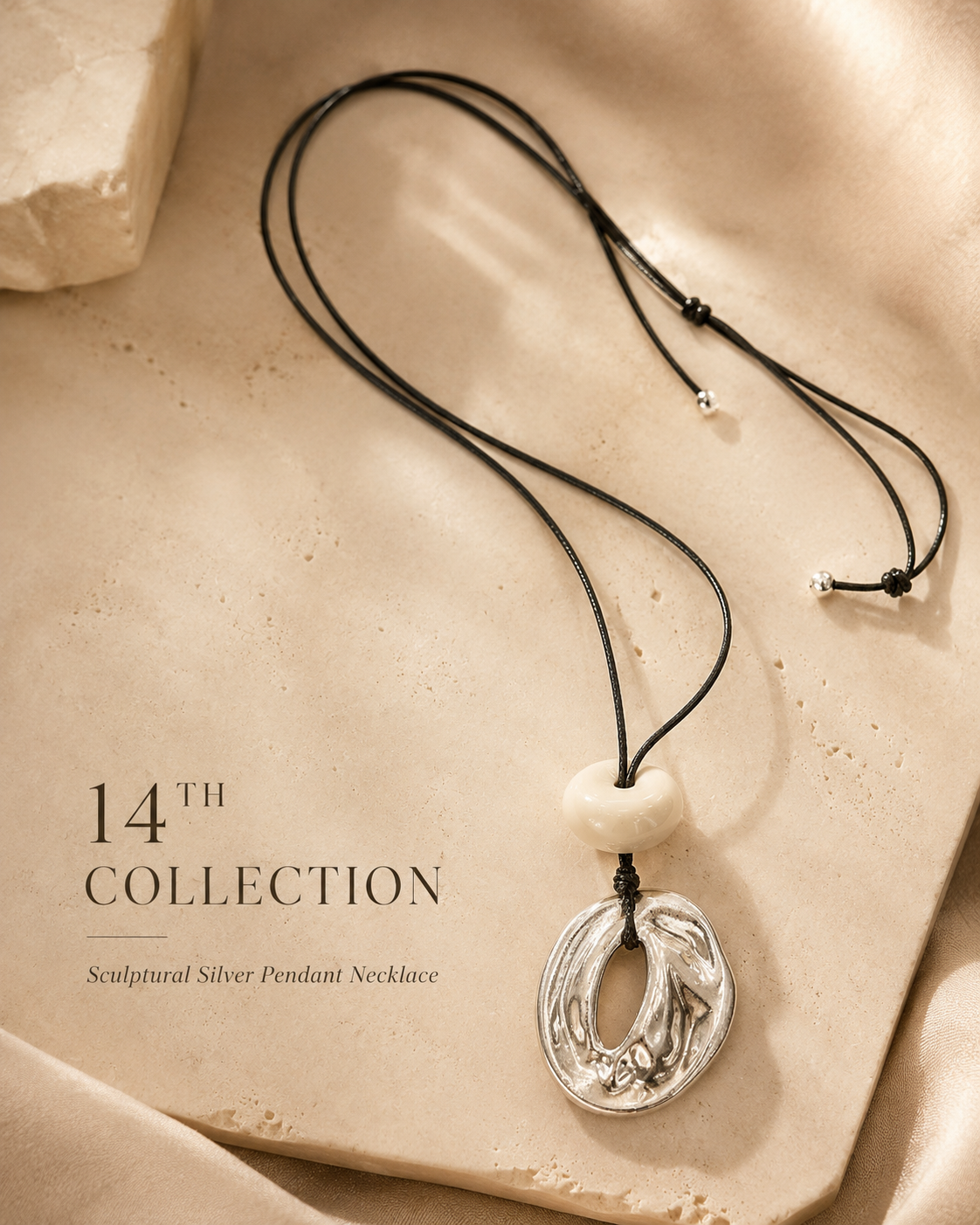 Sculptural Silver Pendant Necklace
