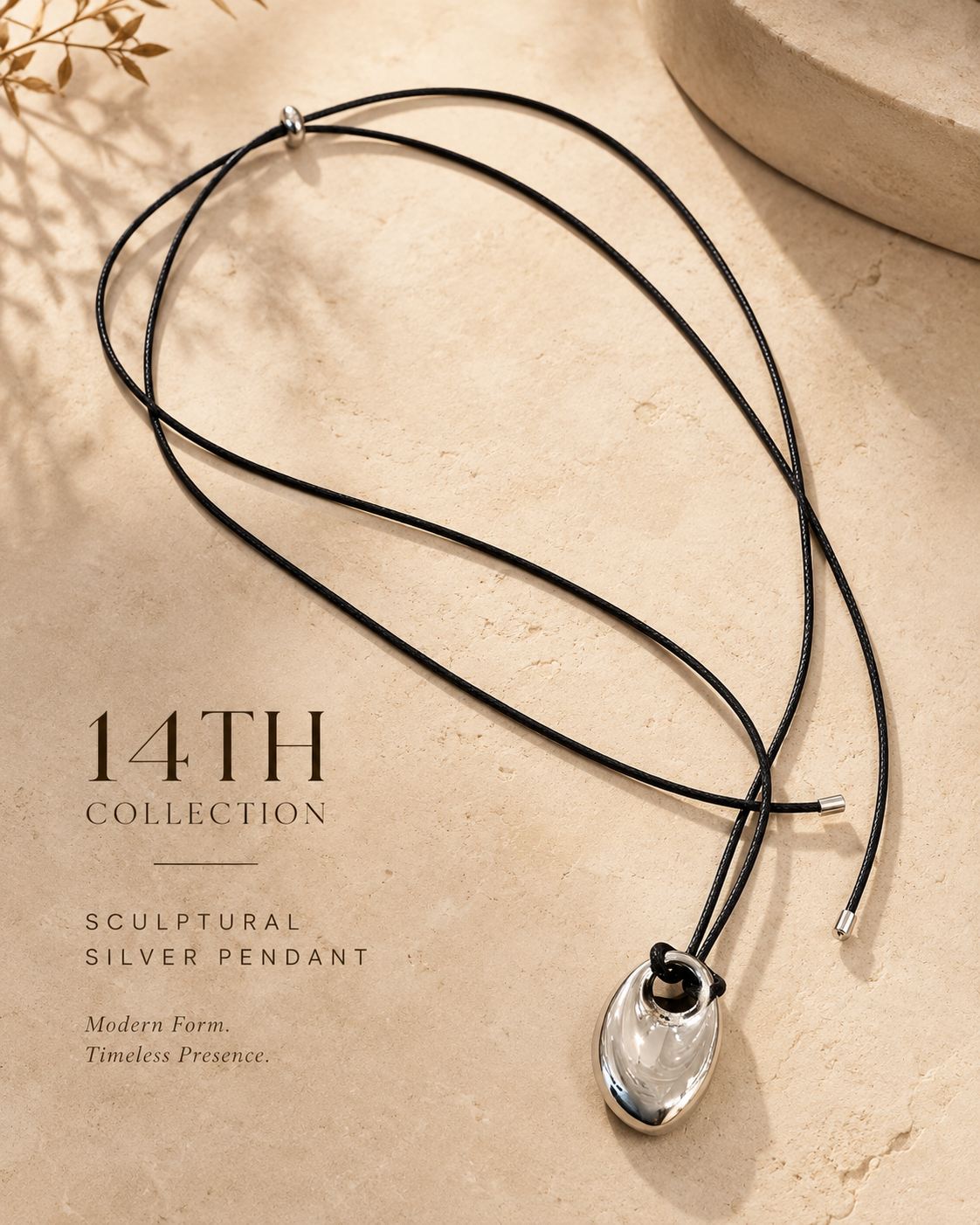 Luna Silver Drop Necklace