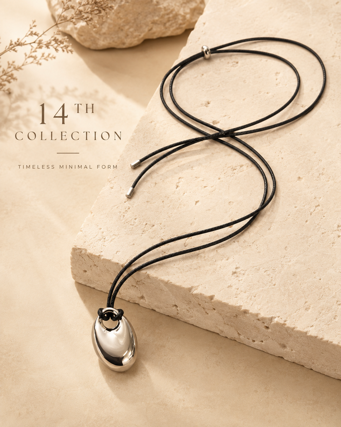 Luna Silver Drop Necklace