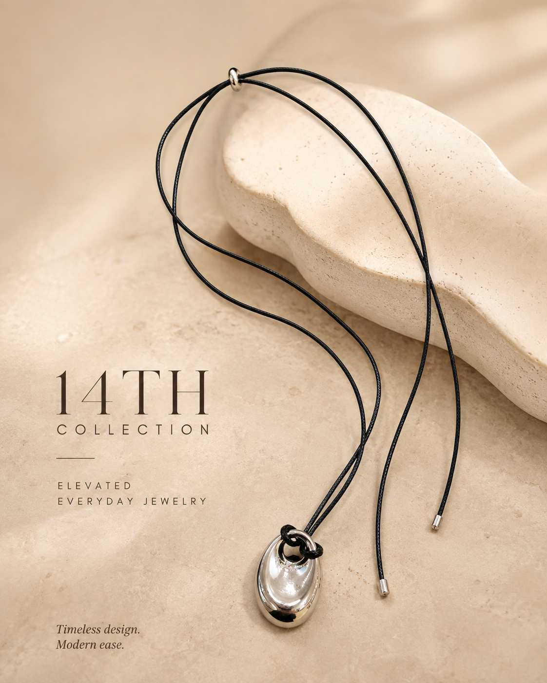 Luna Silver Drop Necklace
