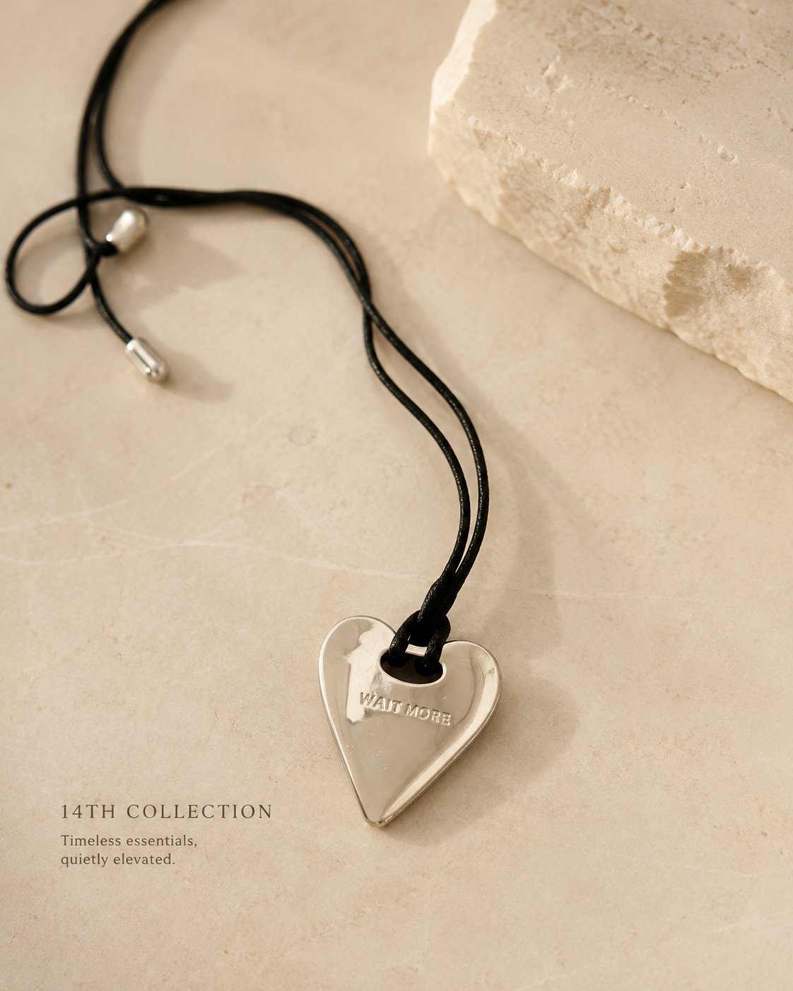 Wait More Heart Pendant Necklace