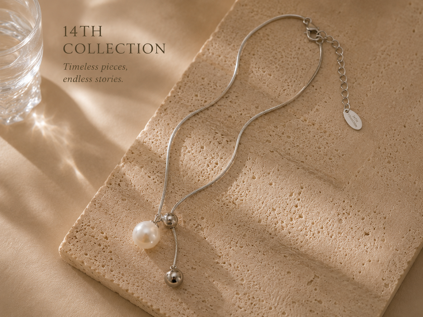 Luna Pearl Slider Necklace