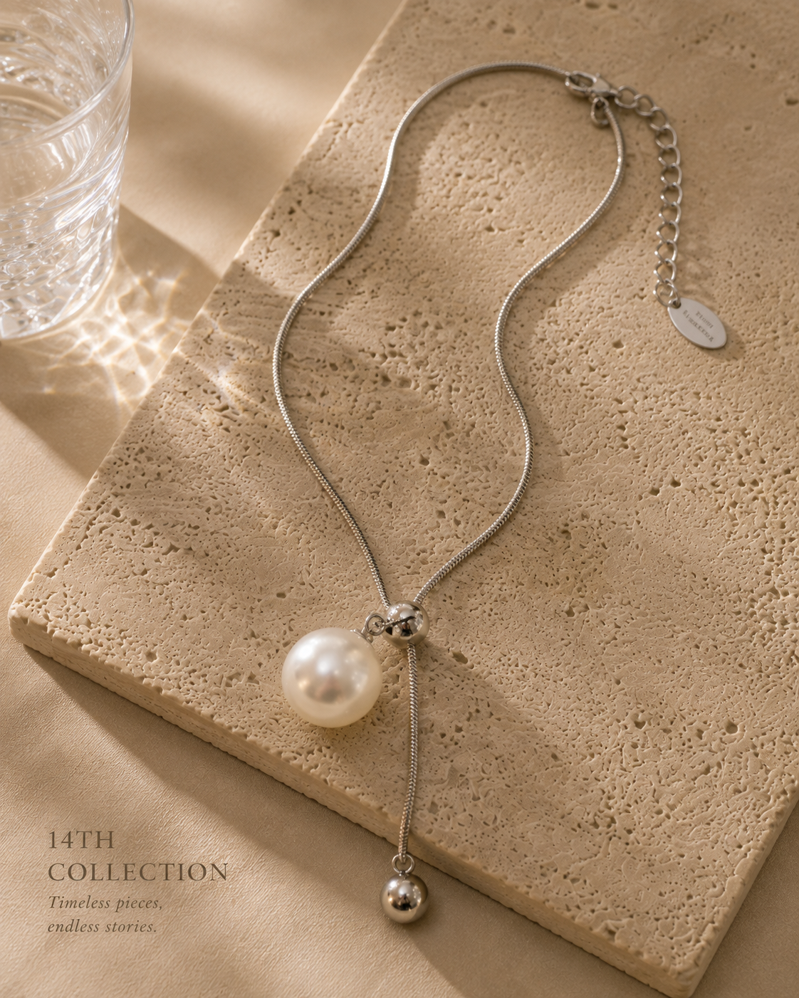 Luna Pearl Slider Necklace