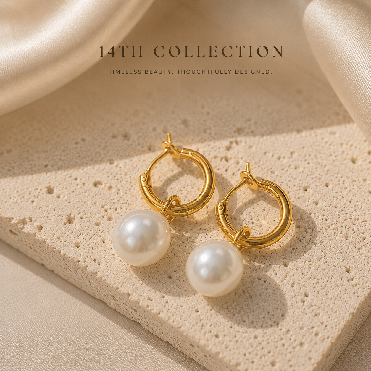 Luna Pearl Hoop Earrings