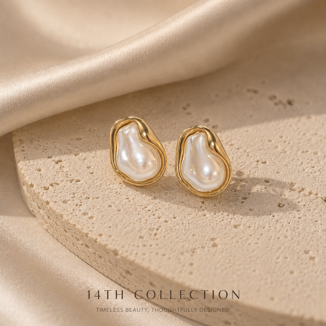 Elara Pearl Stud Earrings