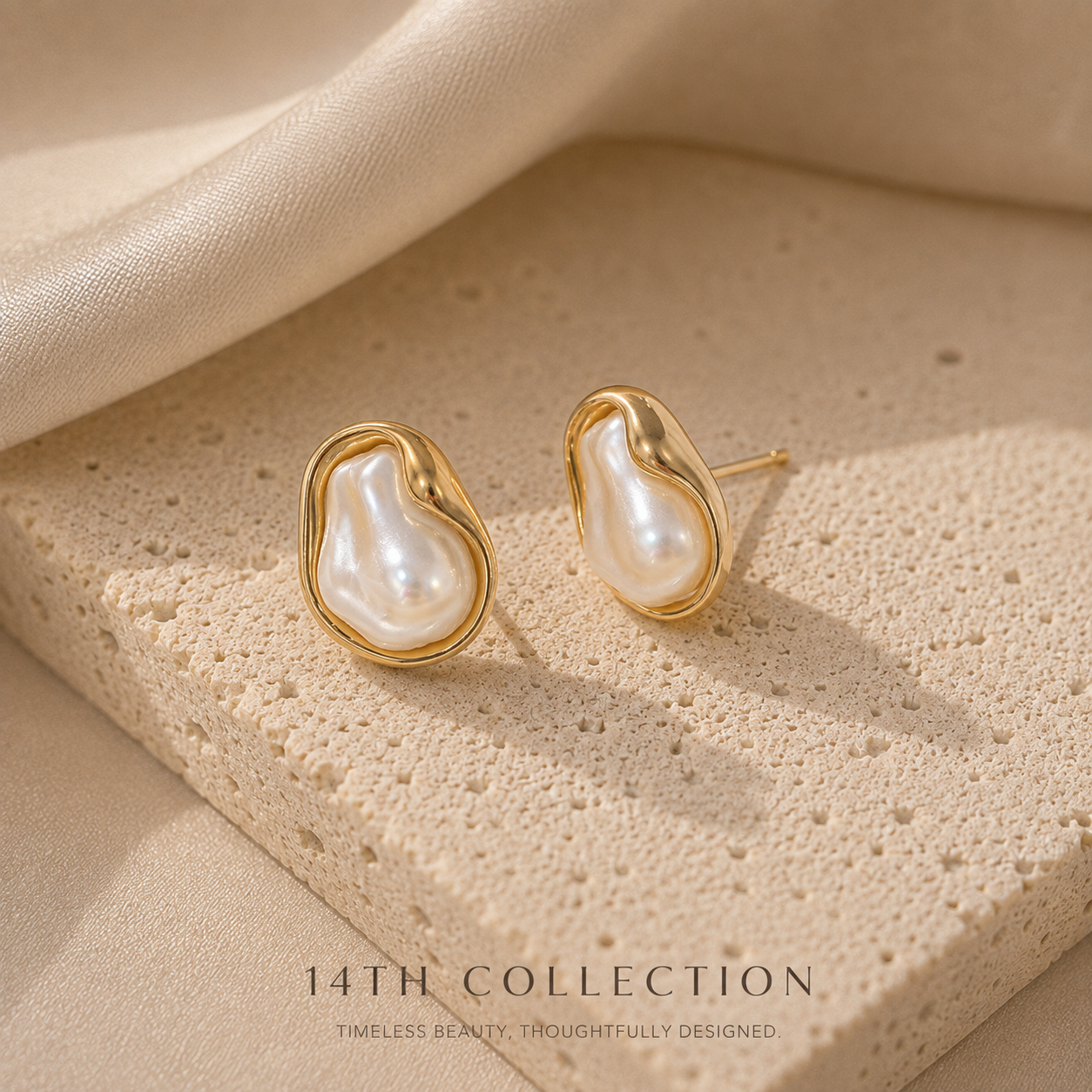 Elara Pearl Stud Earrings