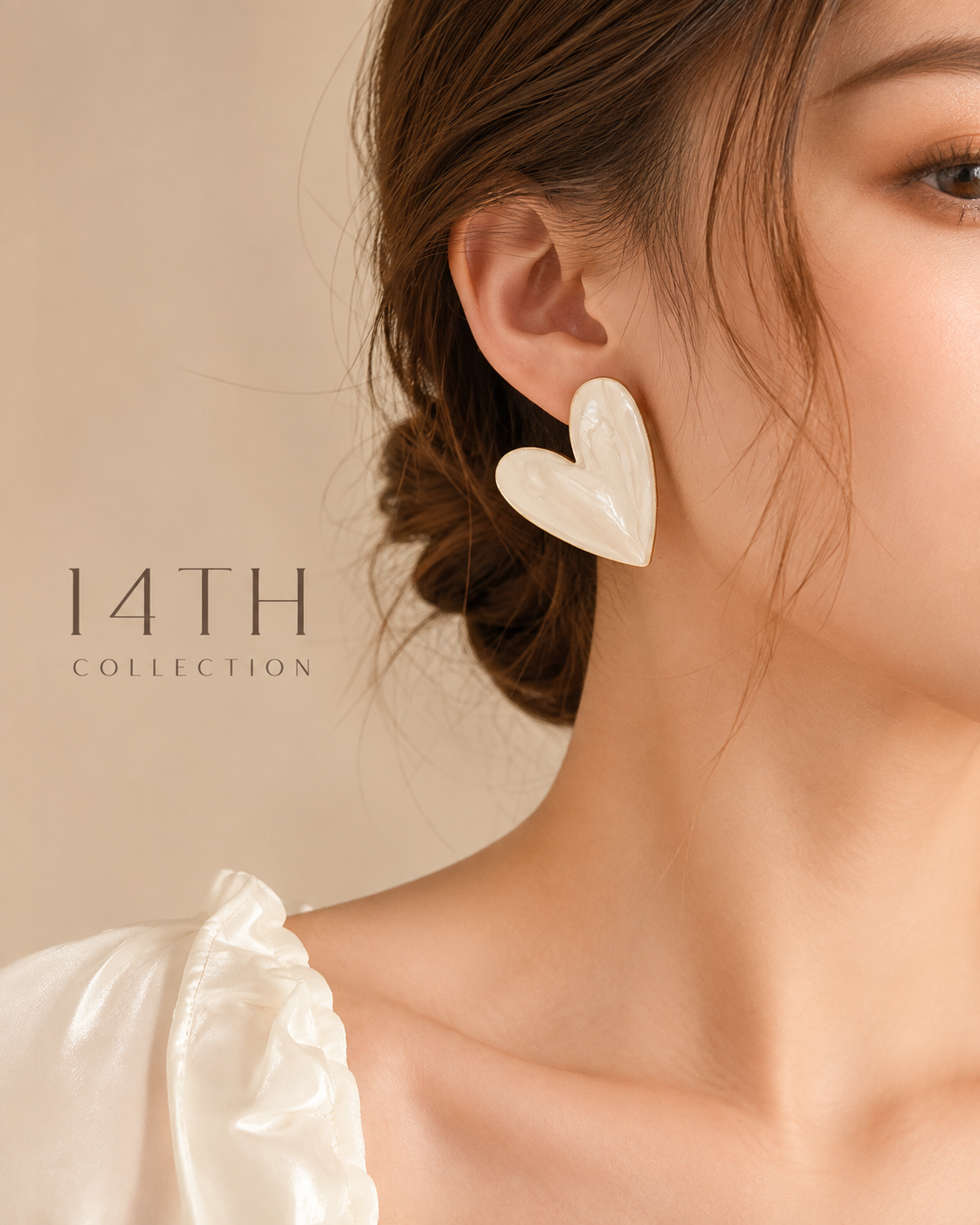 Ivory Amour Heart Earrings