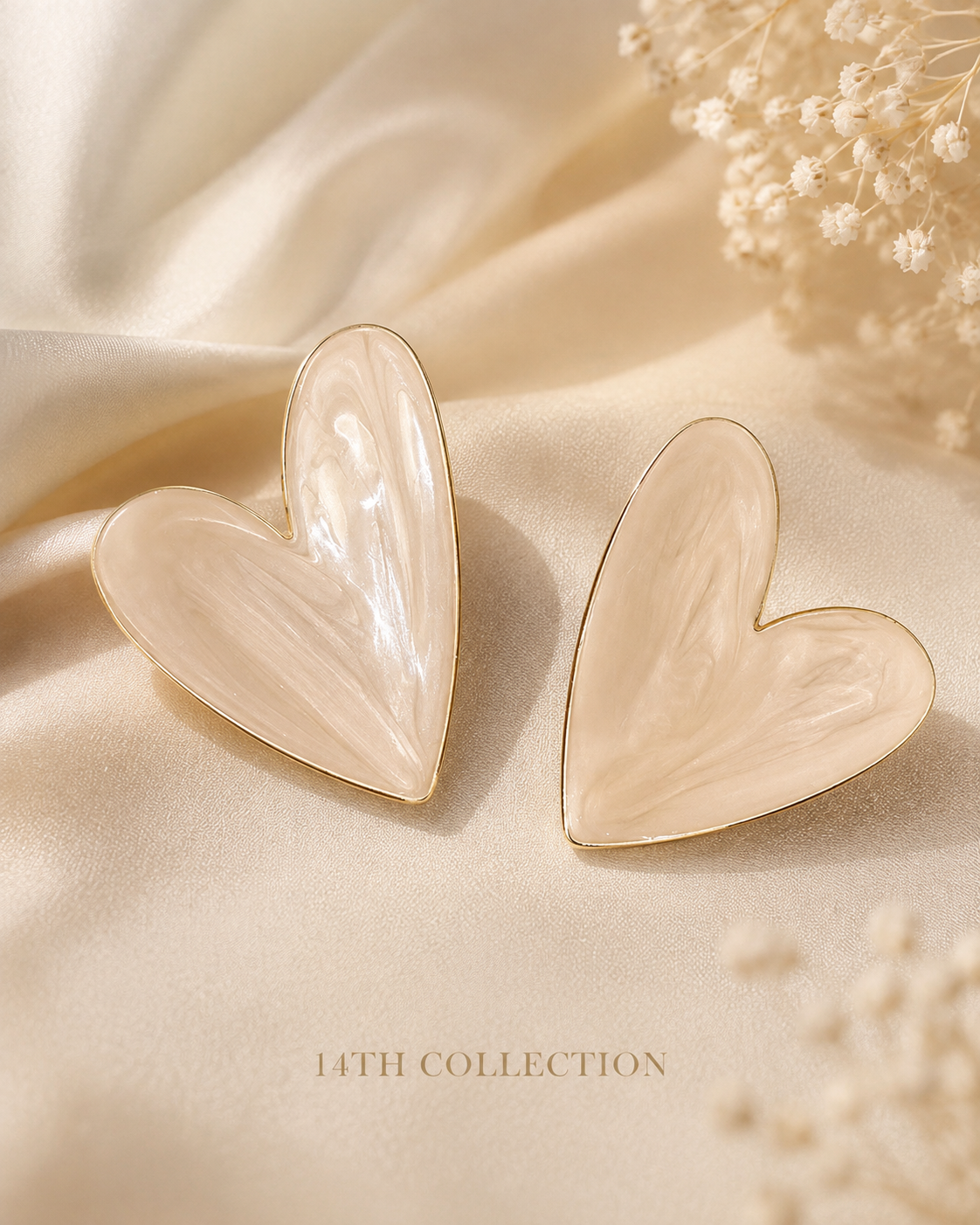 Ivory Amour Heart Earrings