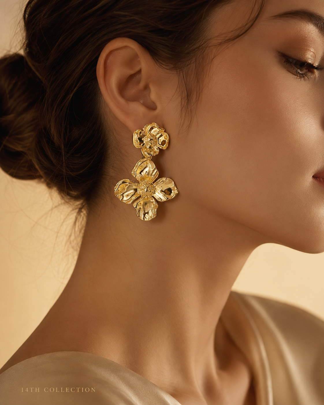 Golden Flora Drop Earrings