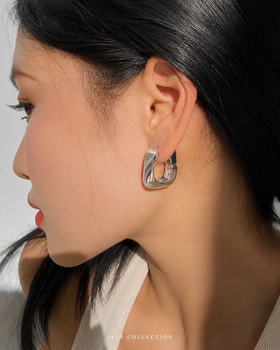 Silver Current Hoops