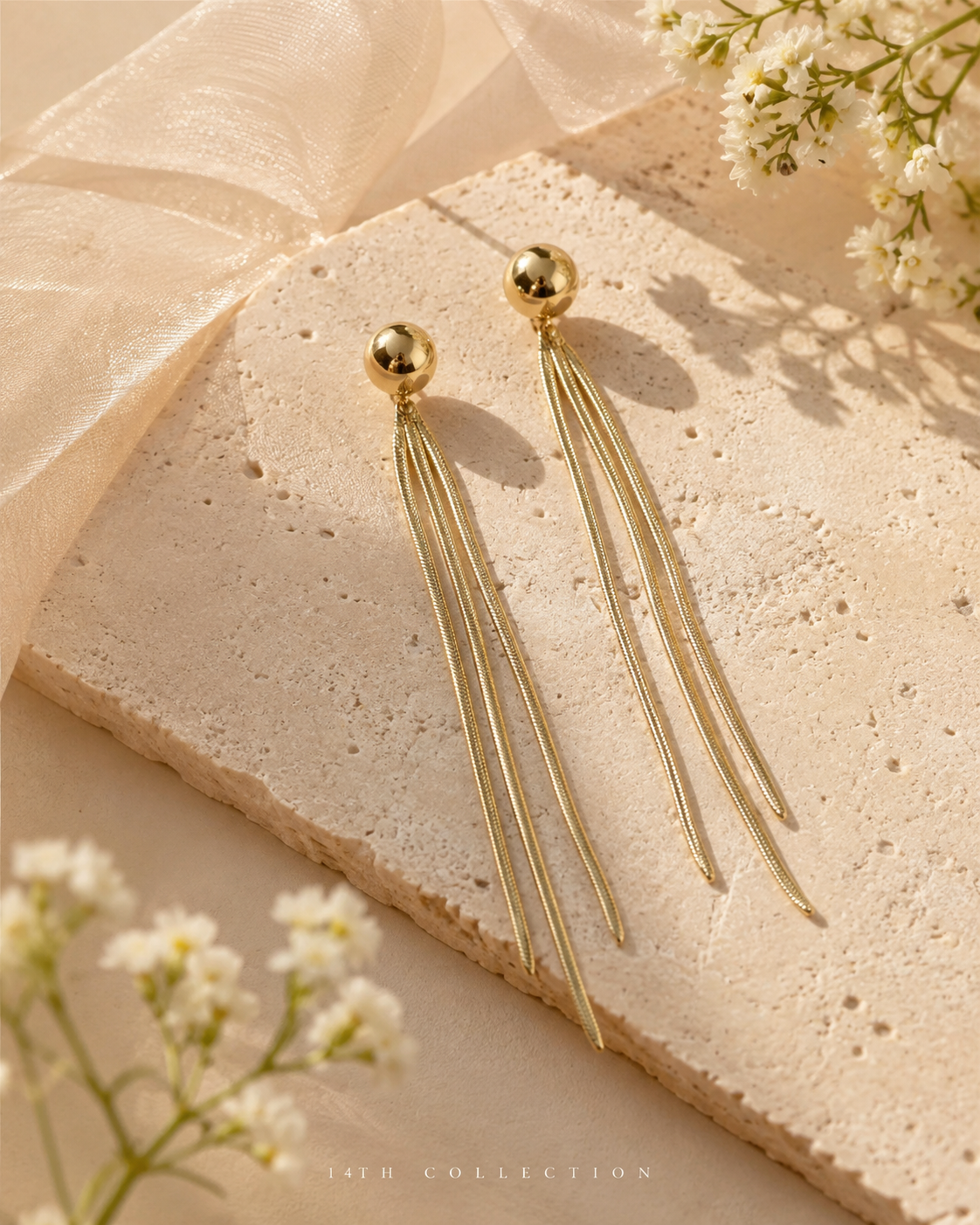 Golden Cascade Tassel Earrings