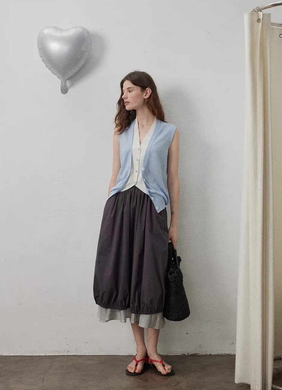 Two-Tone Layered Knit Vest