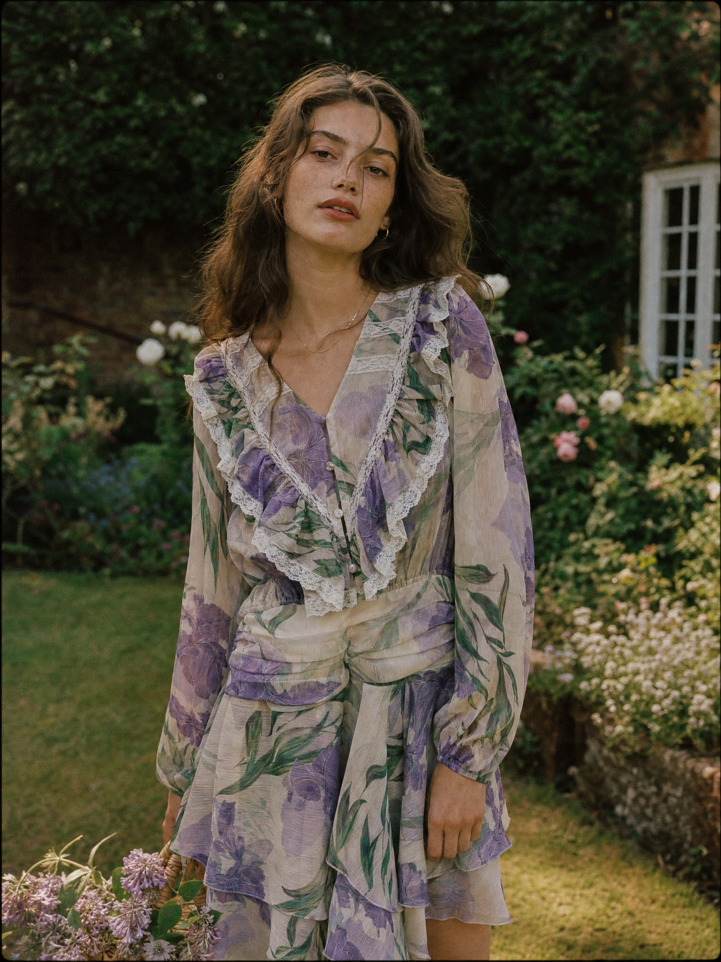 Violet Garden Ruffle Dress