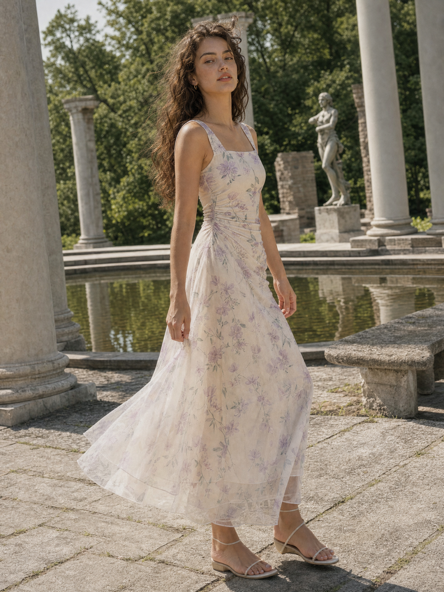 Lavender Meadow Mesh Maxi Dress