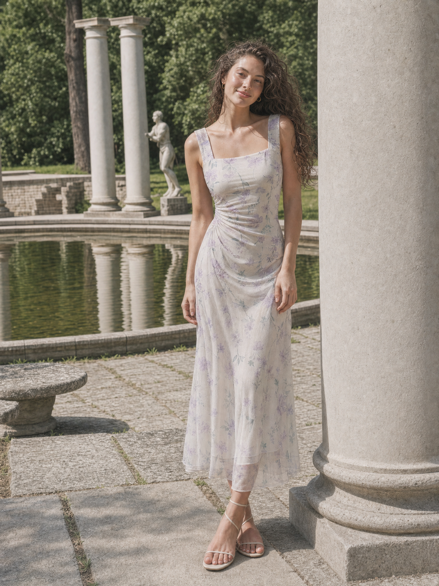 Lavender Meadow Mesh Maxi Dress