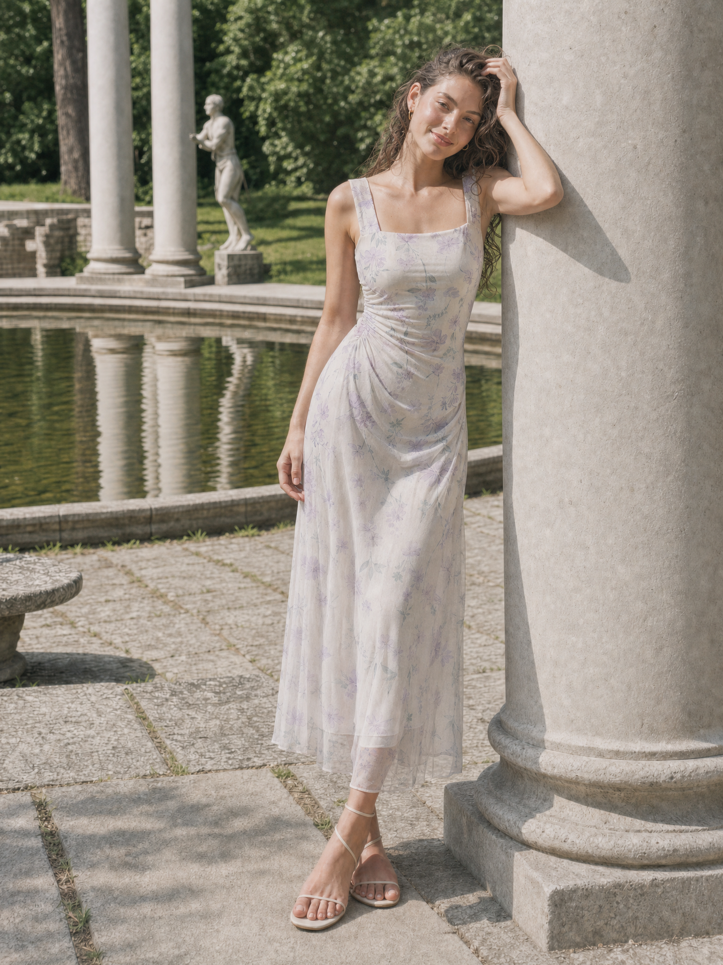 Lavender Meadow Mesh Maxi Dress