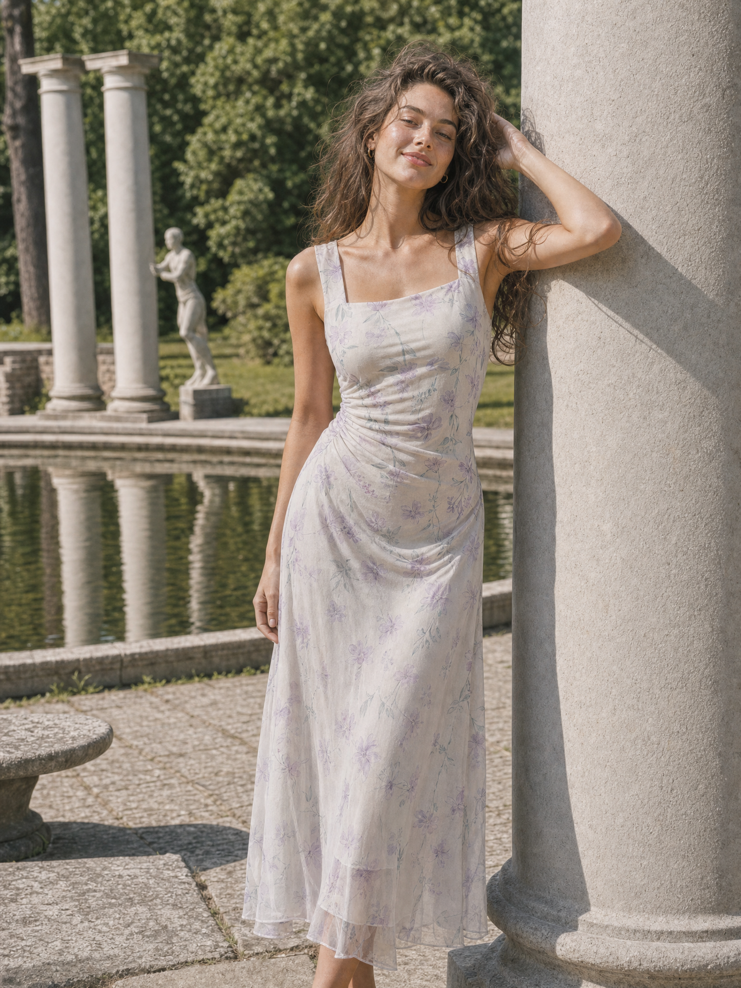 Lavender Meadow Mesh Maxi Dress