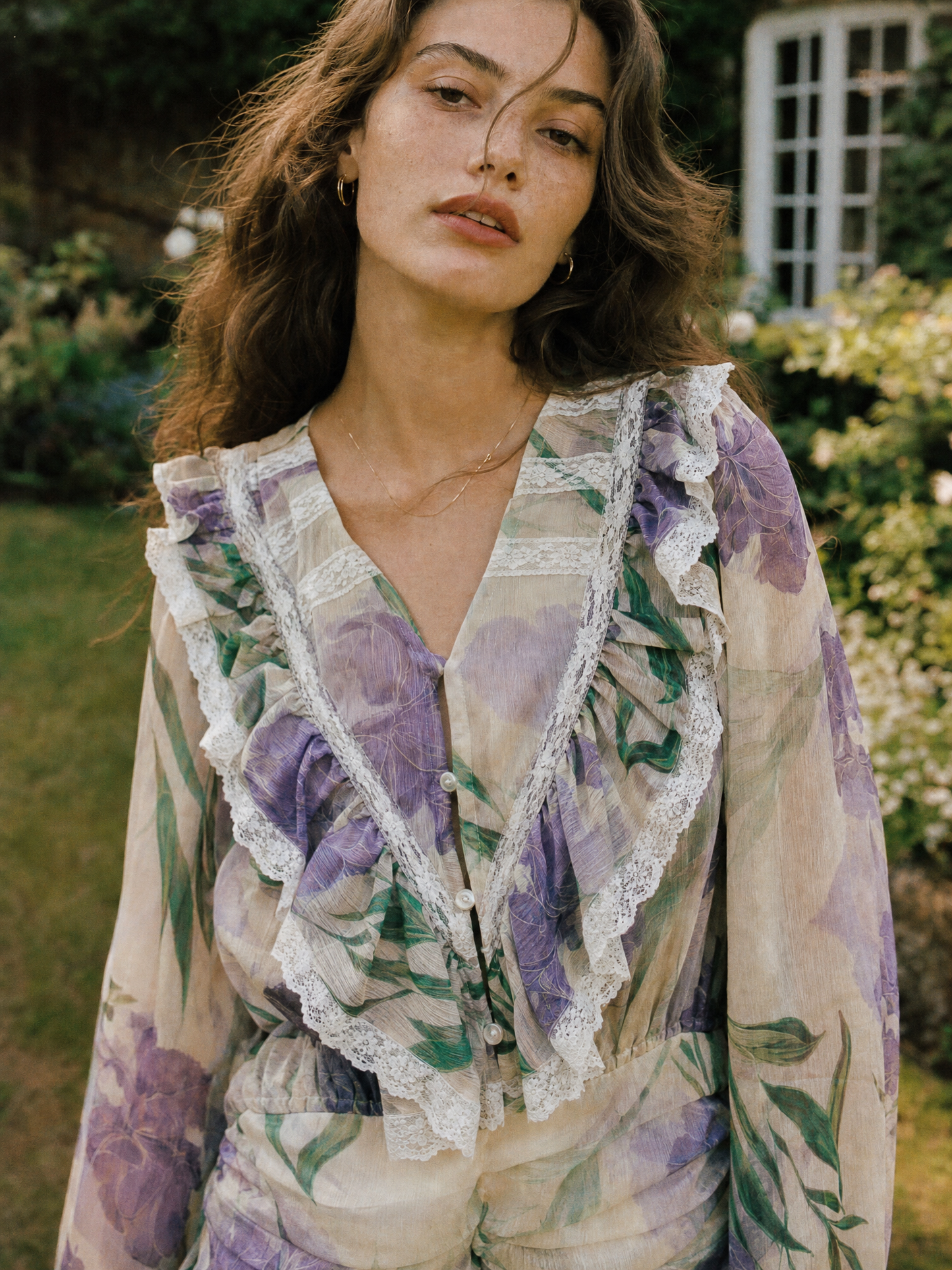 Violet Garden Ruffle Dress